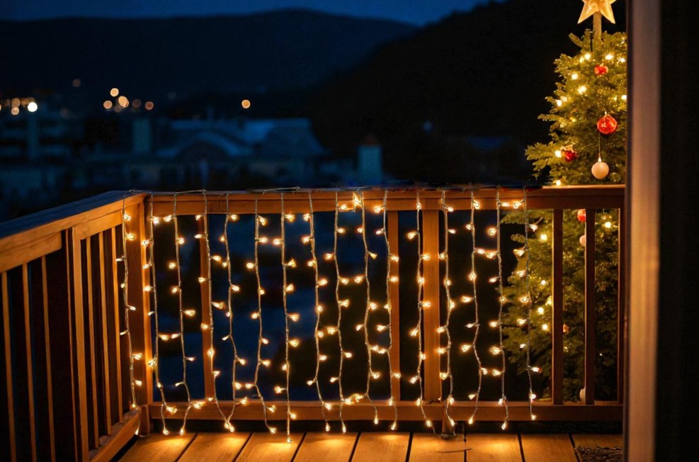 LED Lichtervorhang Outdoor mit 16 Strängen Total 160 LED B:160cm H:100cm