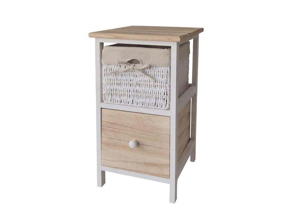 Commode en bois avec 2 tiroirs