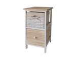Commode en bois avec 2 tiroirs