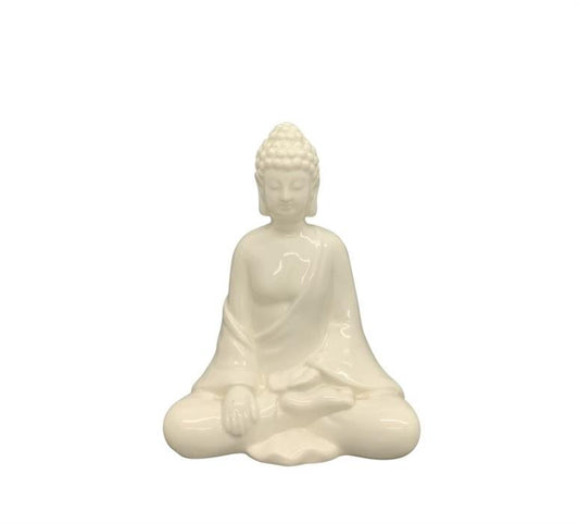 Buddha aus Porzellan 
Farbe: Weiss
L:13.2cm B:8.5cm H:16.8cm