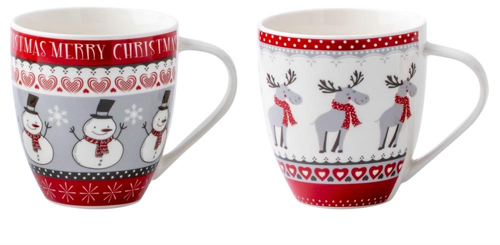 XMAS Tassen 2er Set
2 Design H:10.8cm D:10cm
Material: New Bone China