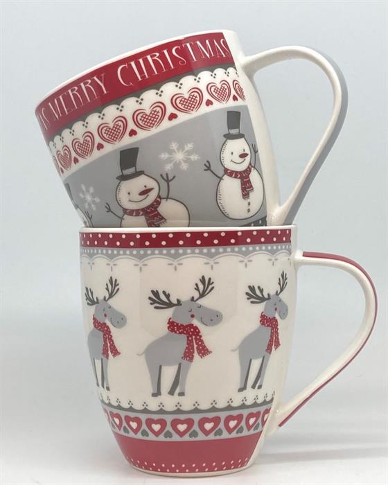 XMAS Tassen 2er Set
2 Design H:10.8cm D:10cm
Material: New Bone China