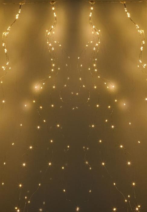 LED Lichtervorhang Outdoor 540 LED - Microlight B:75cm H:150cm warm weisses Licht