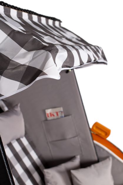 Strandkorb "Ostsee" kariert grau/weiss