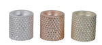 Teelichthalter aus Keramik
Design: gehämmertes Gold
D:7cm x H:7cm