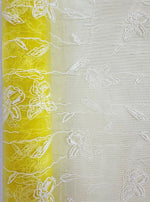 Dekostoff "Organza" gerollt und geschnitten gelb Schmetterlingdruck
Grösse: 36cm x 300cm