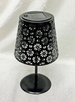 LED Solar Tischleuchte aus Metall in Schwarz D13cm x H25cm