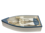 Deko Ruderboot Holz Farbe: Weiss/Blau B:8cm L:19.5cm H:40.5cm