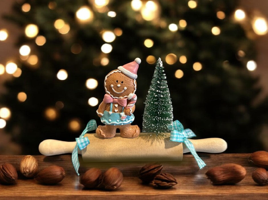 Deko XMAS Wallholz rosa türkis B:20cm H: 11cm