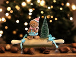 Deko XMAS Wallholz rosa türkis B:20cm H: 11cm