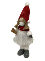 Deko Figur Mädchen stehend 
mit Ski in der Hand H49cm