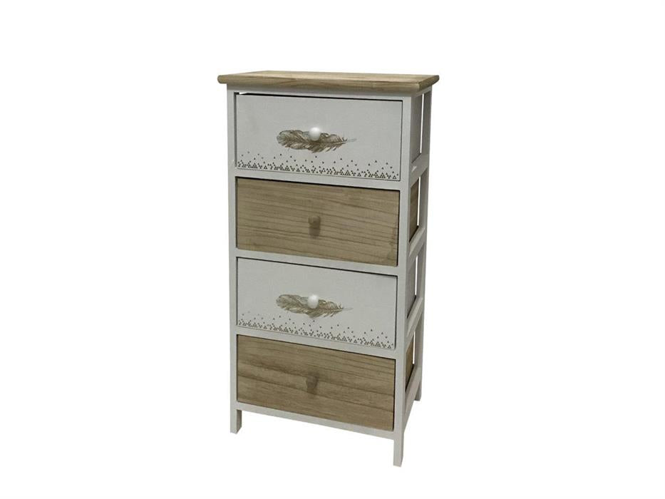 Cassettiera in legno con 4 cassetti