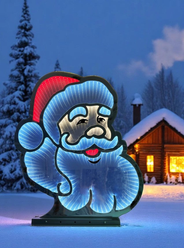 LED Figur Weihnachtsmann Face mit Infinity Effekt Outdoor
