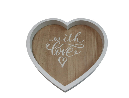 Tablett aus Holz Herzförmig D:24cm
Farbe: Braun/Weiss
D:24cm H:2.5cm