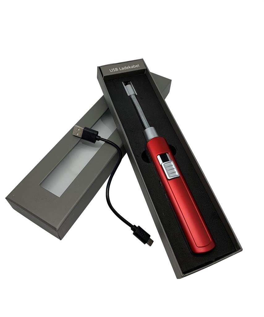 Lichtbogen USB-Stabfeuerzeug Flexi Farbe: Rot in Geschenbox