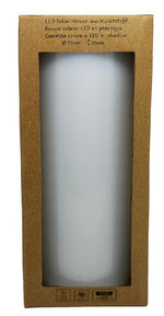 LED Solar Kerze Kunststoff 
Outdoor wasserdicht IP44 
D:10cm - H:25cm
Farbe weiss