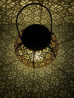 LED Solar Laterne Metall rund mit 1 LED Farbe: Bronze D:19.5cm H:18cm