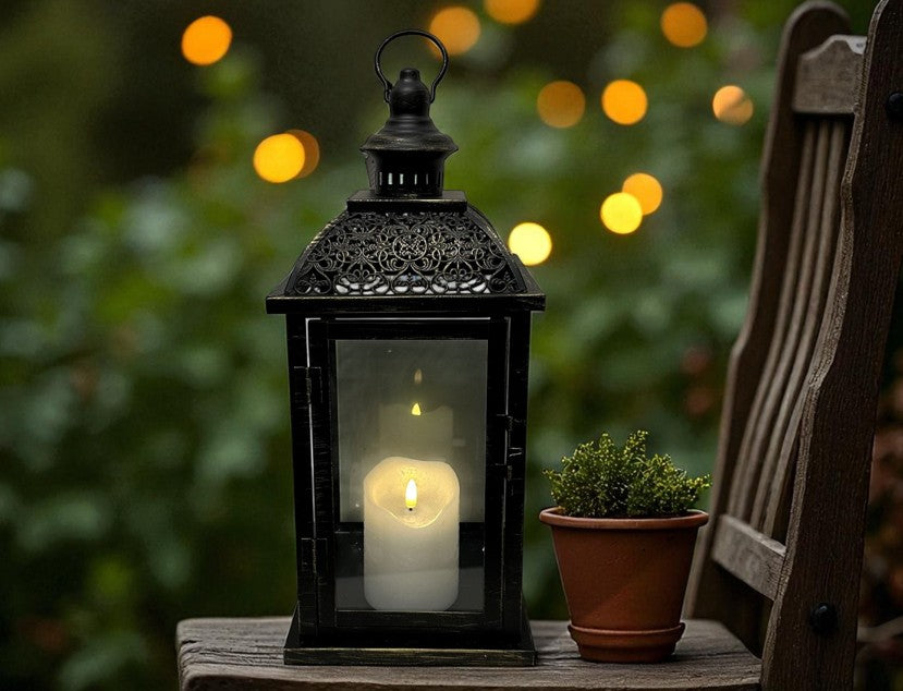 Laterne aus Metall anthrazit H41cm