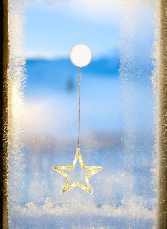 LED Stern mit 10 LED für Fenster transparent leuchtend auf beiden Seiten