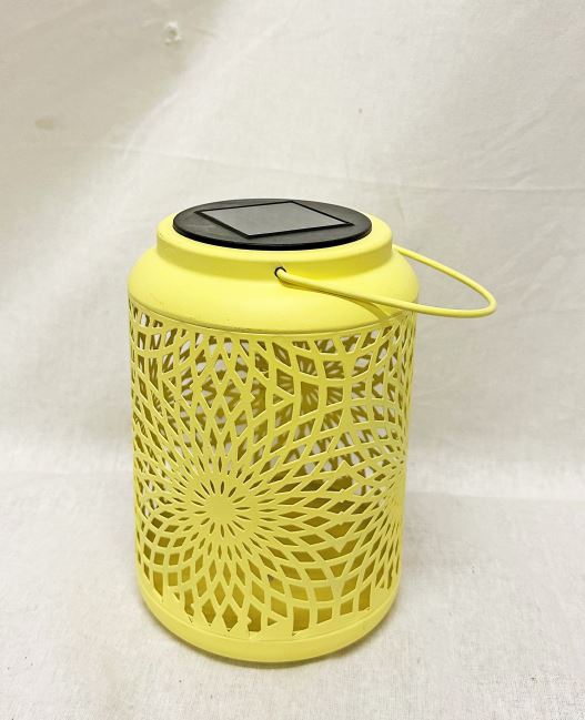LED Solar Laterne in Gelb D12.5cm x H17.5cm