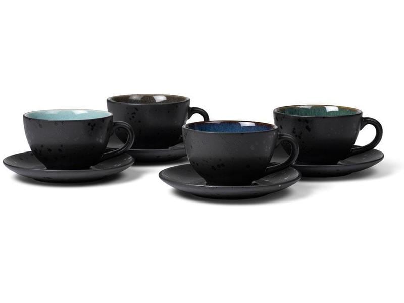 Bitz tazze da caffè 240 ml, set da 4, nero/multicolore 