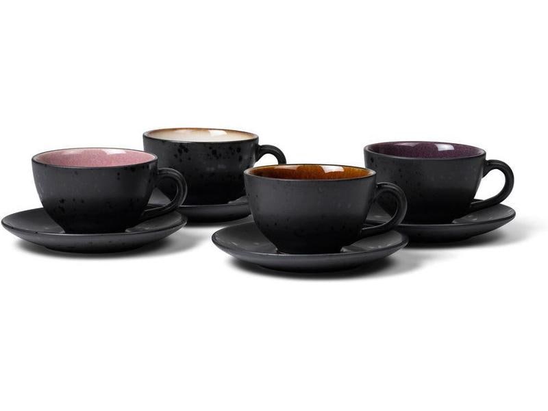 Bitz tazze da caffè 240 ml, set da 4, nero/multicolore 