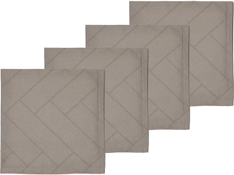 Södahl Stoffserviette Tiles 45 cm x 45 cm, 4 Stück, Taupe