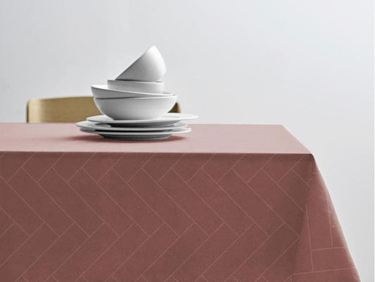 Södahl Tischdecke Tiles Damask 140 x 270 cm, Rosa