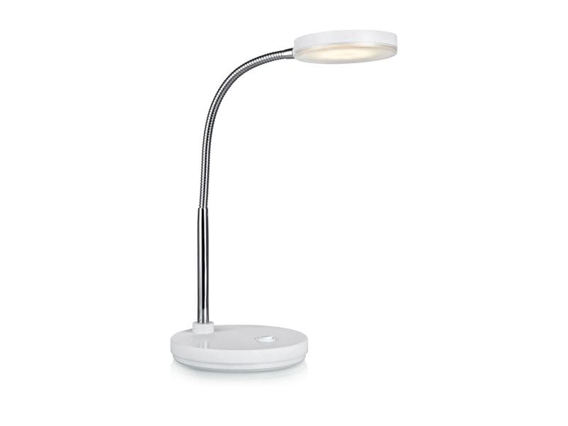 Lampada da tavolo Markslöjd Flex, 3000K, 5W, bianco/cromo