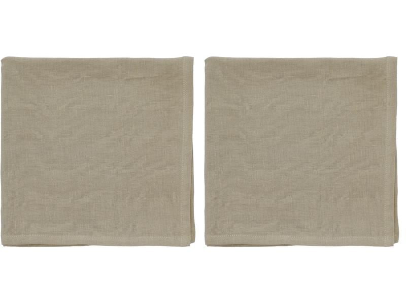 Södahl Stoffserviette Pure Linen 45 cm x 45 cm, 2 Stück, Beige