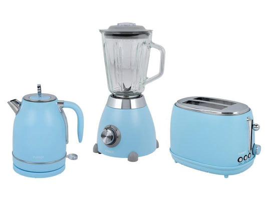 FURBER Wasserkocher, Standmixer und Toaster Set Presley Hellblau