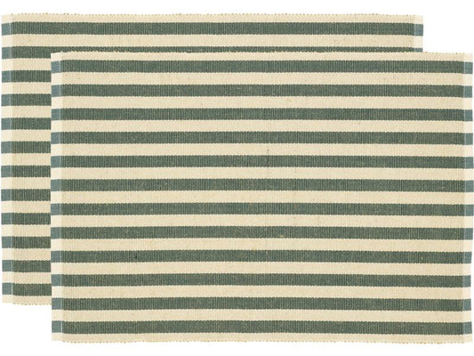 Södahl Tischset Statement Stripe 48 cm x 33 m, 2 Stück, Beige/Grün