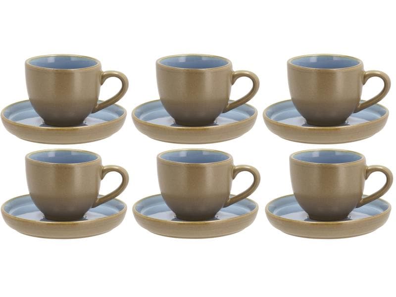 Bitz tasse à expresso Bois 70 ml, 6 pièces, Bois/Océan