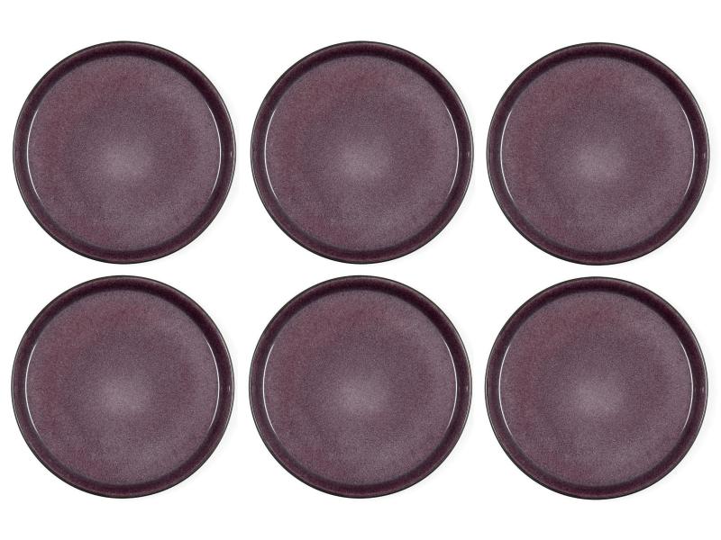 Piatti piani Bitz Ø 27 cm, 6 pezzi, nero/viola