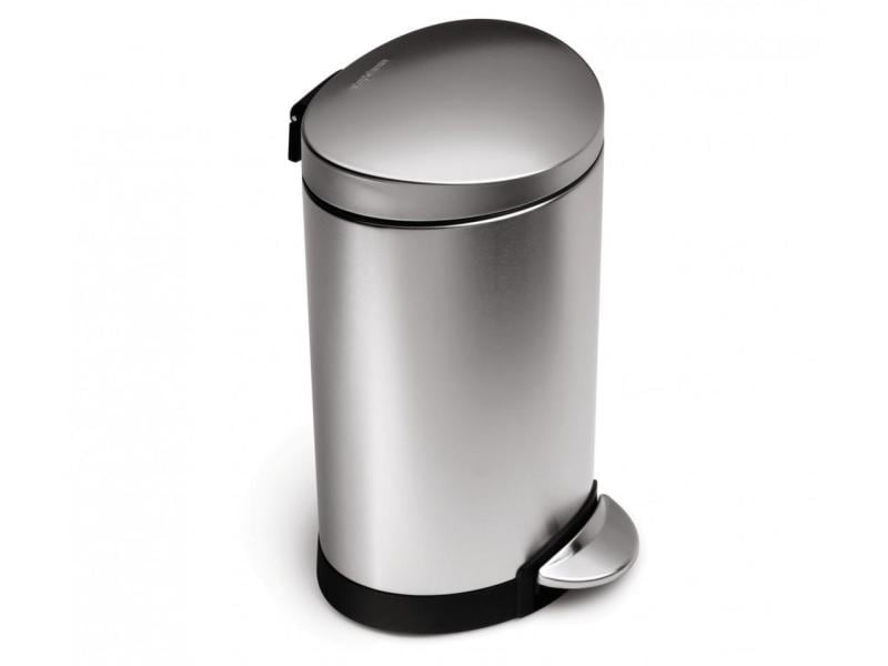 Poubelle à pédale Simplehuman CW1834CB 6 litres, argent, anti-empreintes digitales