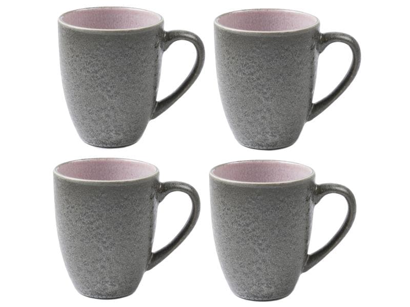 Tasses à café Bitz 300 ml, lot de 4, gris/rose