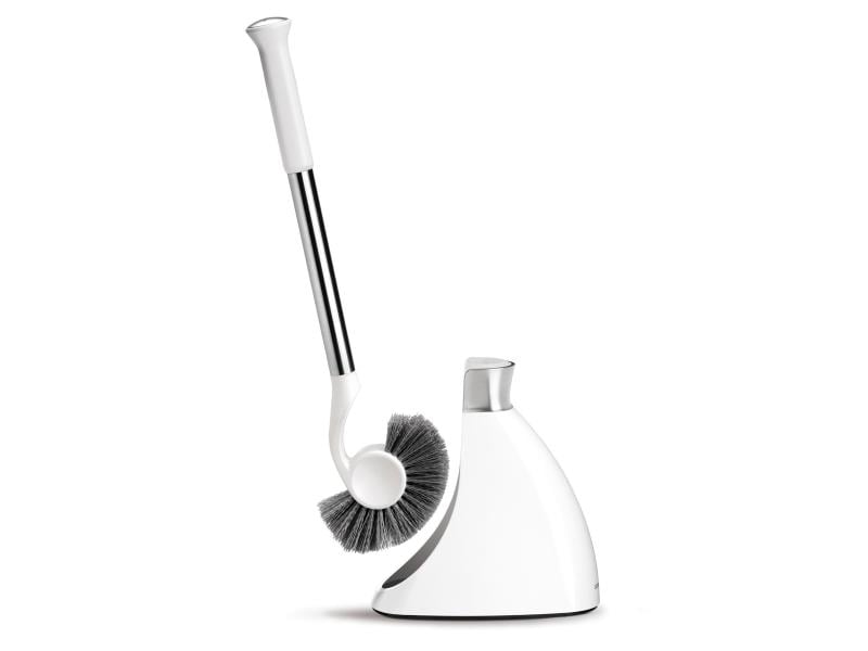 Brosse de toilette Simplehuman à poils en acier blanc