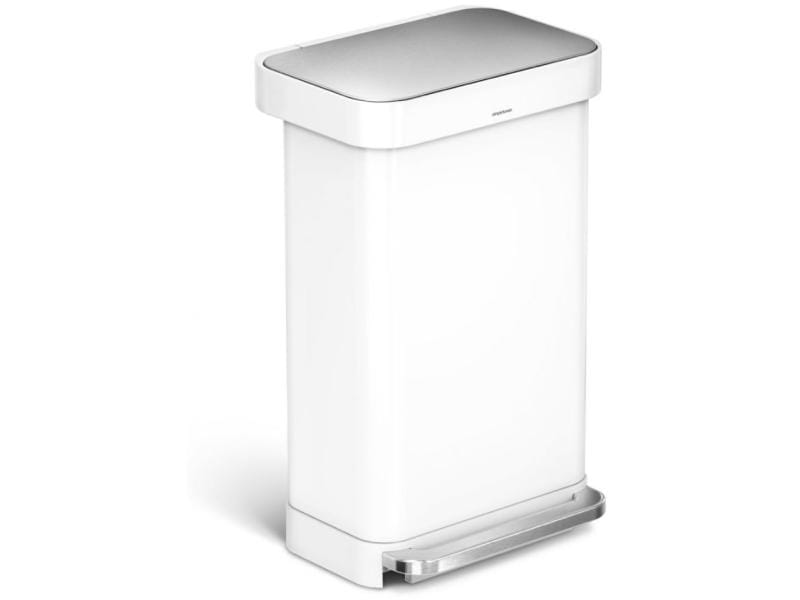 Poubelle à pédale Simplehuman CW2027 45 litres, blanche