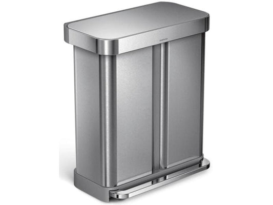 Simplehuman Recyclingbehälter CW2025 58 Liter, Silber