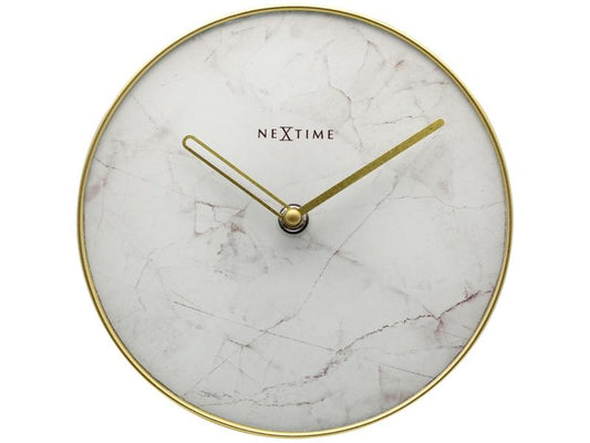 NeXtime horloge de table Marbre Ø 20 cm blanc