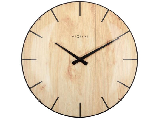 Orologio da parete NeXtime Edge Wood Dome Ø 35 cm marrone chiaro