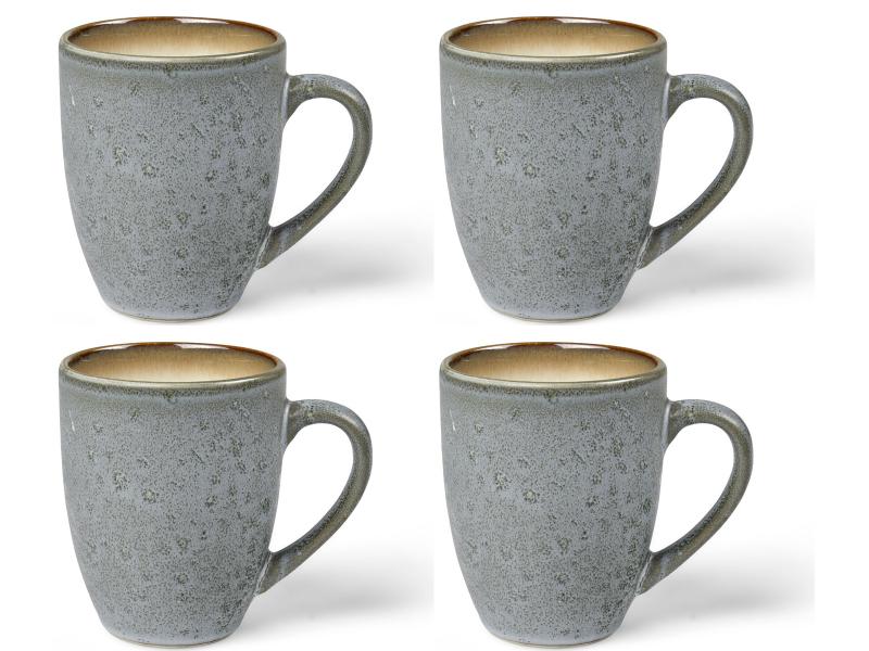 Tasses à café Bitz 300 ml, lot de 4, gris/crème