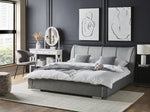 Bett mit Lattenrost Stoff NANTES 160 x 200 cm Hellgrau