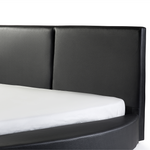 Lederbett schwarz Lattenrost 180 x 200 cm LAVAL