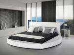 Lederbett weiss Lattenrost 180 x 200 cm LAVAL