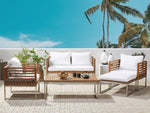 Lounge Set mit Tisch 4-Sitzer BERMUDA Akazienholz Braun