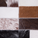 Teppich Kuhfell braun-beige 80 x 150 cm Patchwork Kurzflor CESME