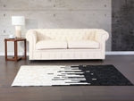 Teppich Leder schwarz / beige 160 x 230 cm Kurzflor BOLU