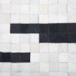 Teppich Leder schwarz / beige 160 x 230 cm Kurzflor BOLU