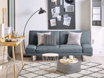 2-Sitzer Schlafsofa grau-blau / silber YORK